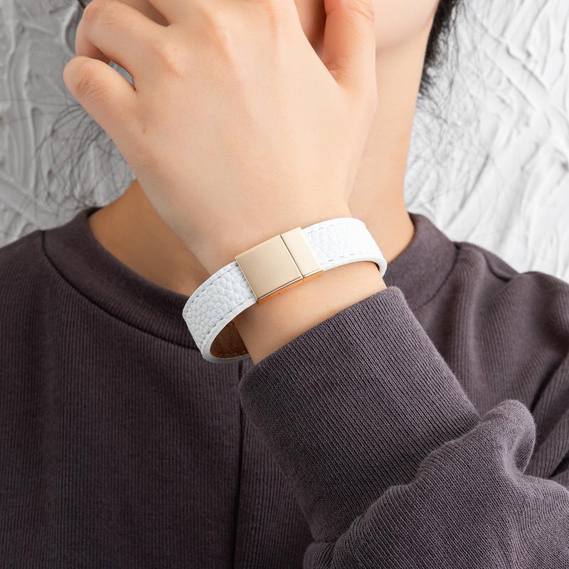 Rantanto Braid Leather Wrap Bracelet Trendy Stackable Crystal Cuff Boho Gold Heart Bracelet Jewelry Gift For Women - Image 3